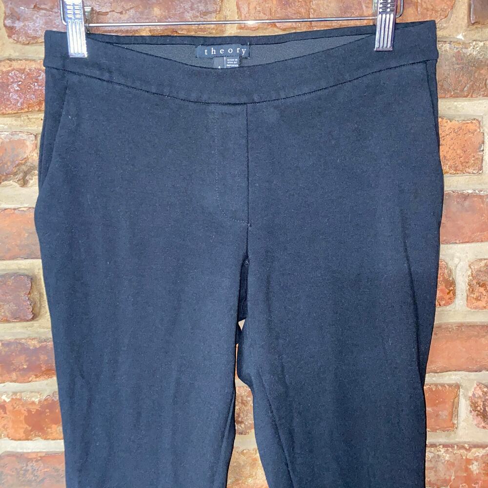 Theory Black Stretch Thaniel Approach Slim Fit Pull-On Pants Women's Size 4 - Picture 3 of 7
